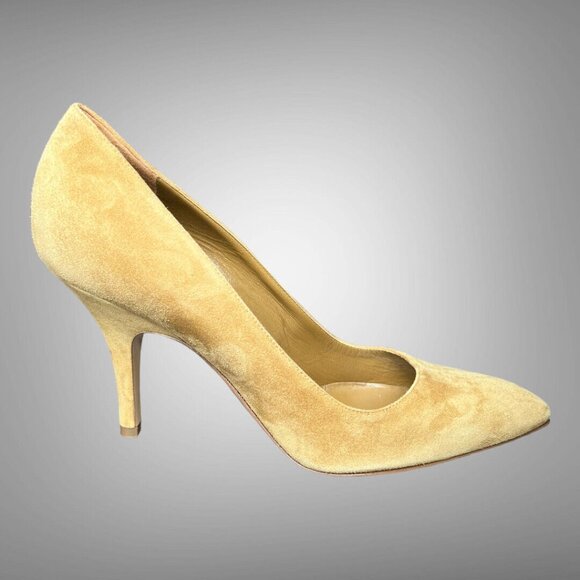Hermes Tabac Calfskin Suede Mondaine 90 Pumps Shoes Heels EU 40 - Picture 1 of 7